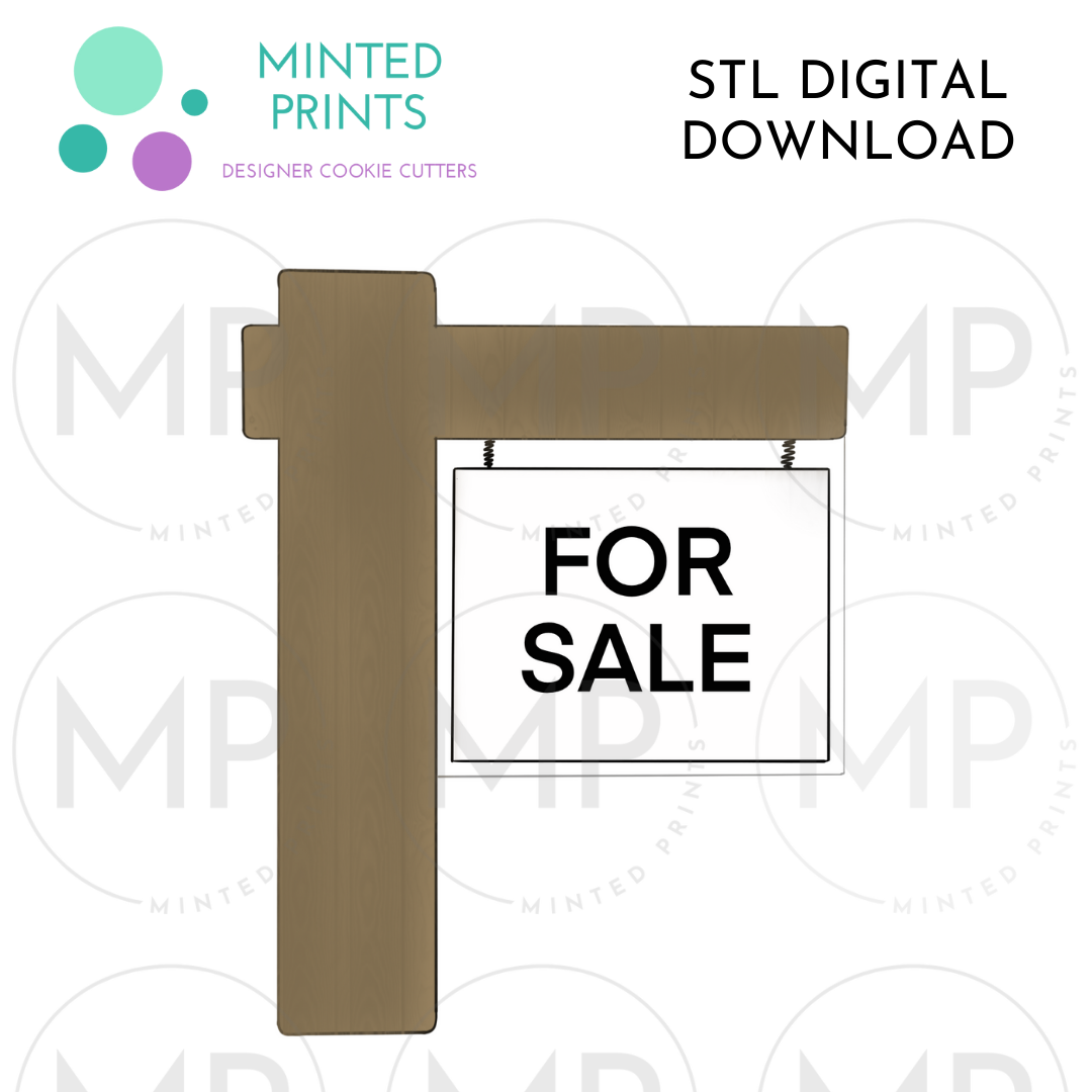 Classic For Sale Sign Cookie Cutter STL DIGITAL DOWNLOAD