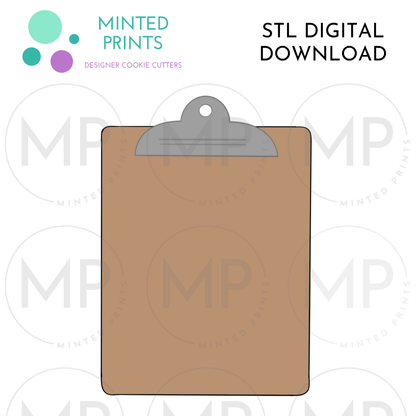 Clipboard Cookie Cutter STL DIGITAL DOWNLOAD