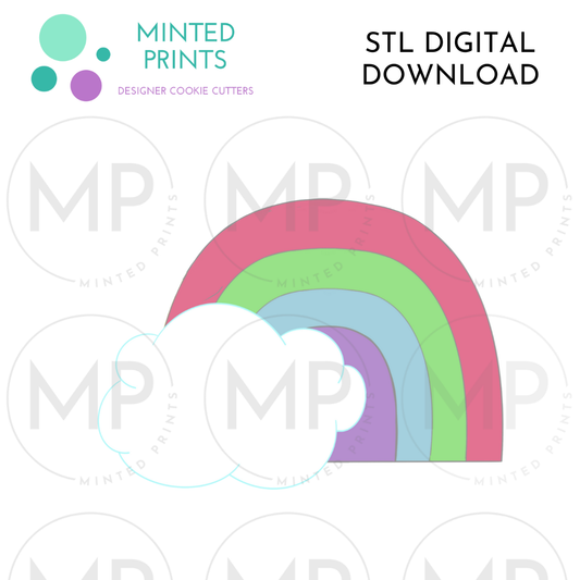 Cloudy Rainbow Cookie Cutter STL DIGITAL DOWNLOAD