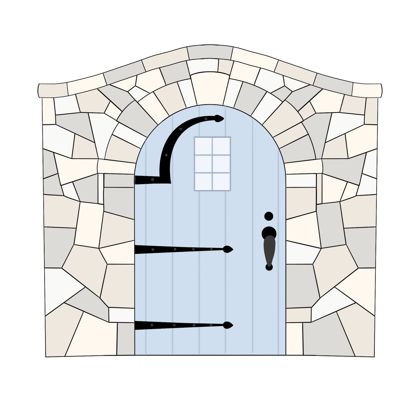 Cobble Wall with Door Cookie Cutter STL DIGITAL FILE