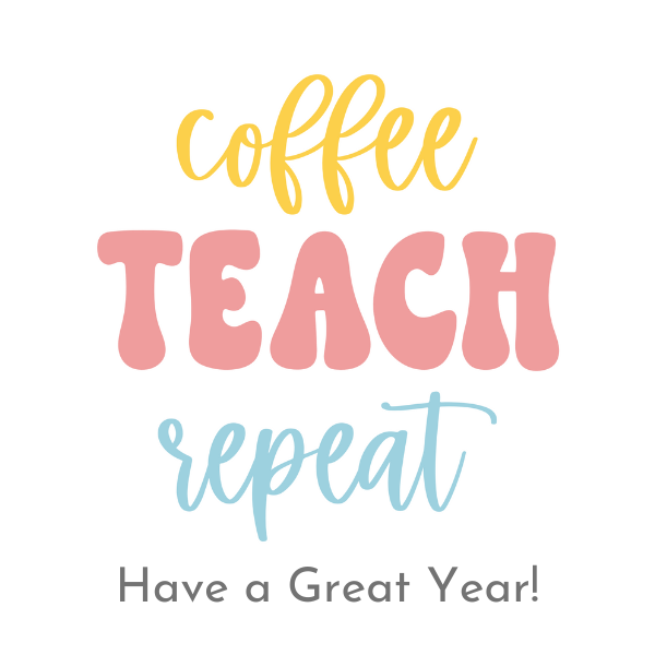 Coffee Teach Repeat Cookie Tag, 2 Inch Square