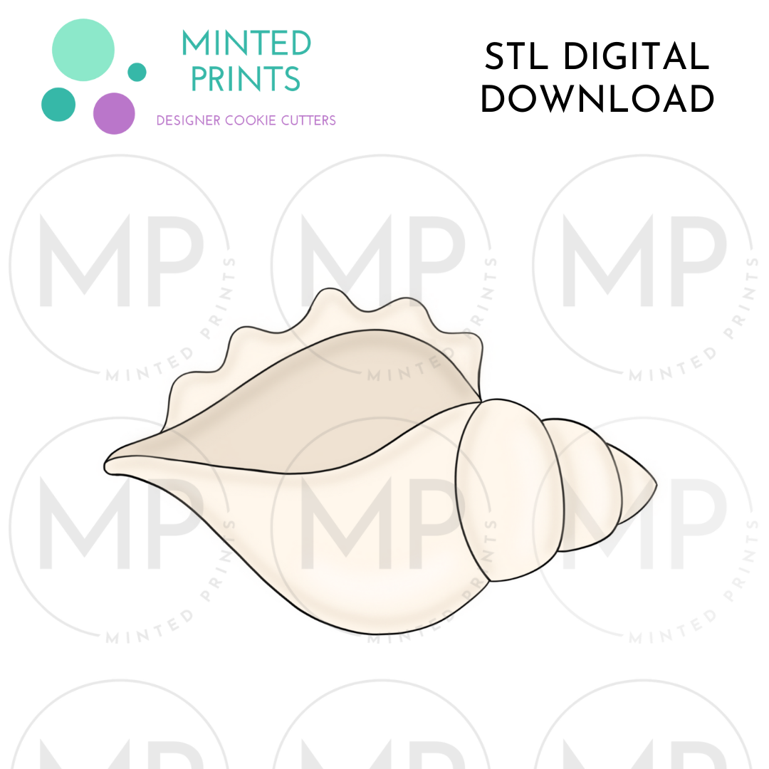 Conch Shell Cookie Cutter STL DIGITAL DOWNLOAD