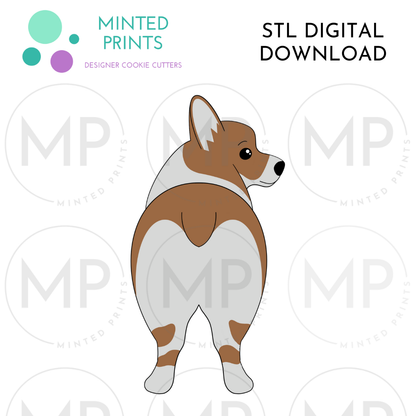 Corgi Butt Cookie Cutter STL DIGITAL DOWNLOAD