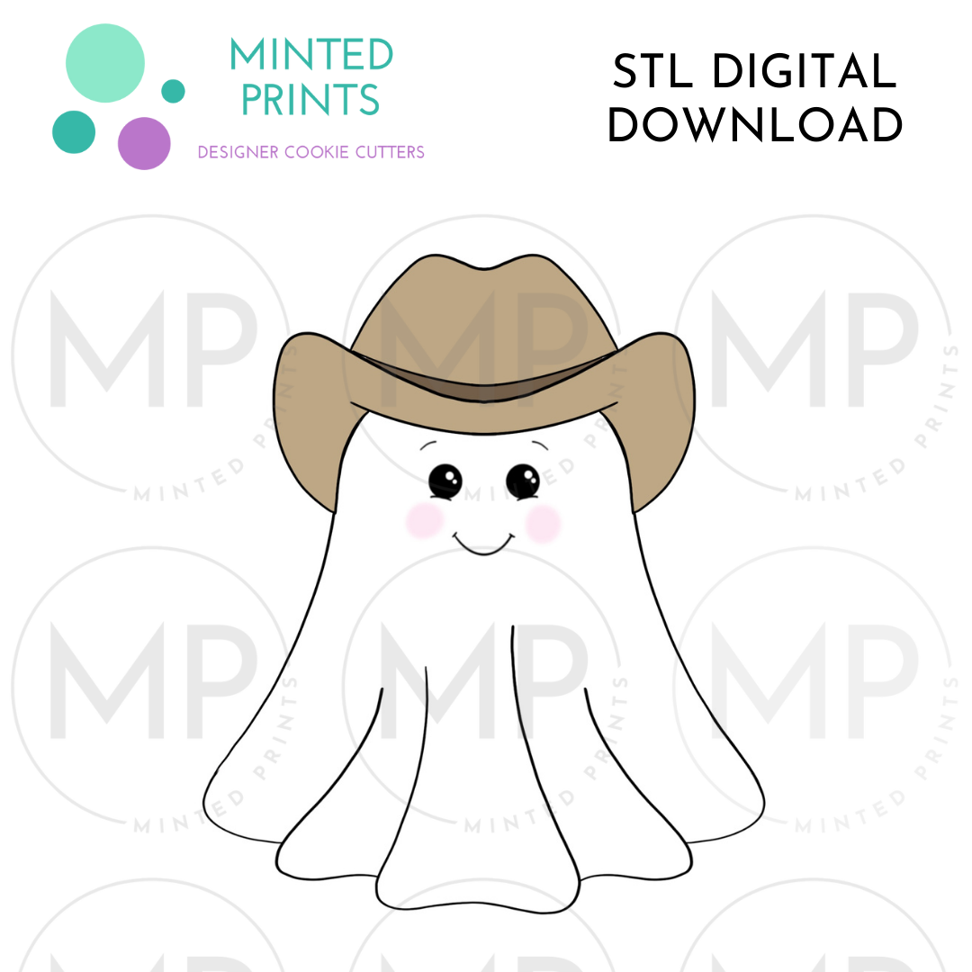 Cowboy Ghost Cookie Cutter STL DIGITAL DOWNLOAD