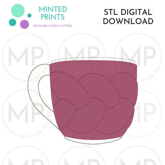 Cozy Mug Cookie Cutter STL DIGITAL DOWNLOAD