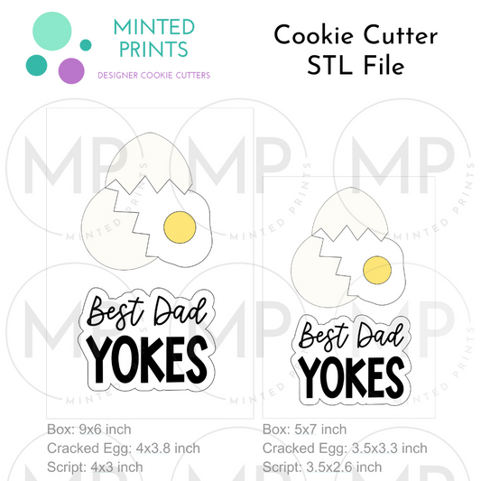 Cracked Egg and Best Dad Yokes Set of 2 Cookie Cutter STL DIGITAL FILES