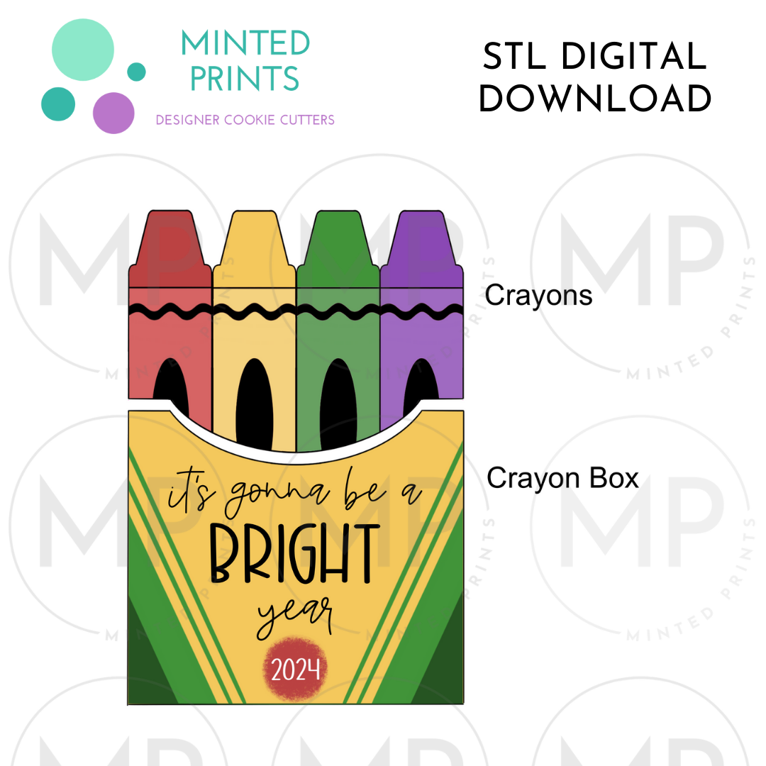 Crayon Box Puzzle (Set of 2) Cookie Cutter STL DIGITAL DOWNLOAD