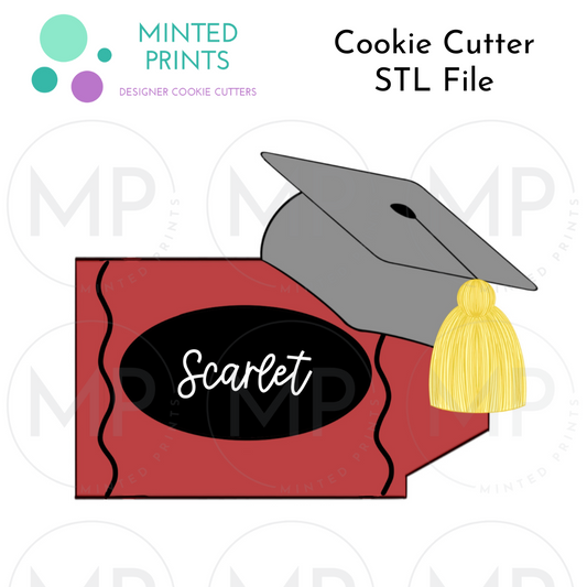 Crayon Grad Cookie Cutter STL DIGITAL FILE