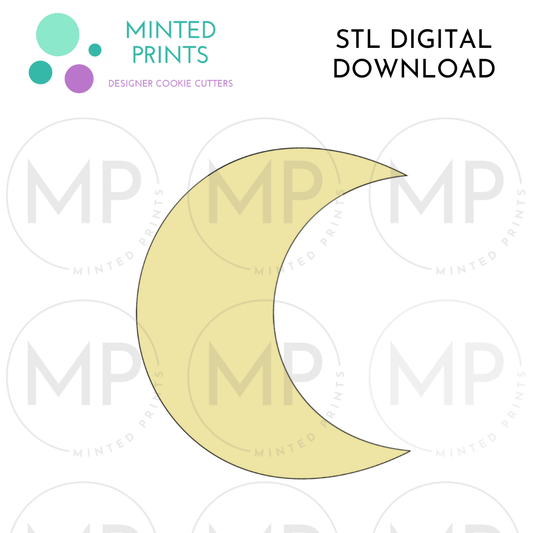 Crescent Moon Cookie Cutter STL DIGITAL DOWNLOAD