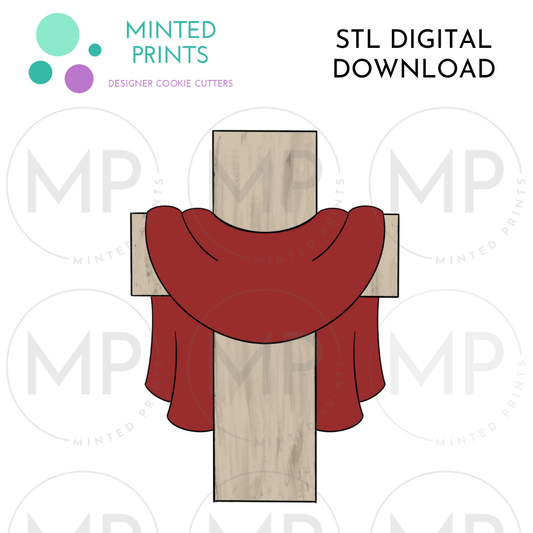 Cross with Robe Cookie Cutter STL DIGITAL DOWNLOAD