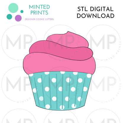 Cupcake 2 Cookie Cutter STL DIGITAL DOWNLOAD