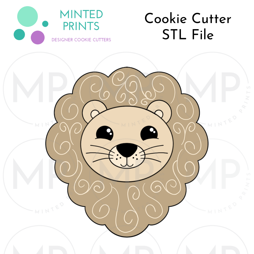 Curly Lion Cookie Cutter STL DIGITAL FILE