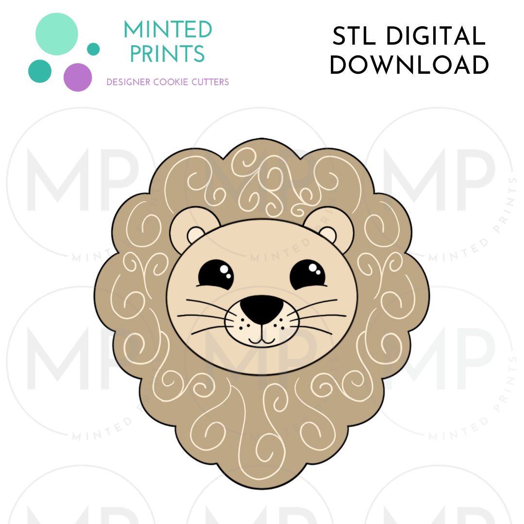 Curly Lion Cookie Cutter STL DIGITAL DOWNLOAD