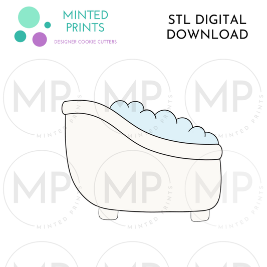 Curvy Tub Cookie Cutter STL DIGITAL DOWNLOAD