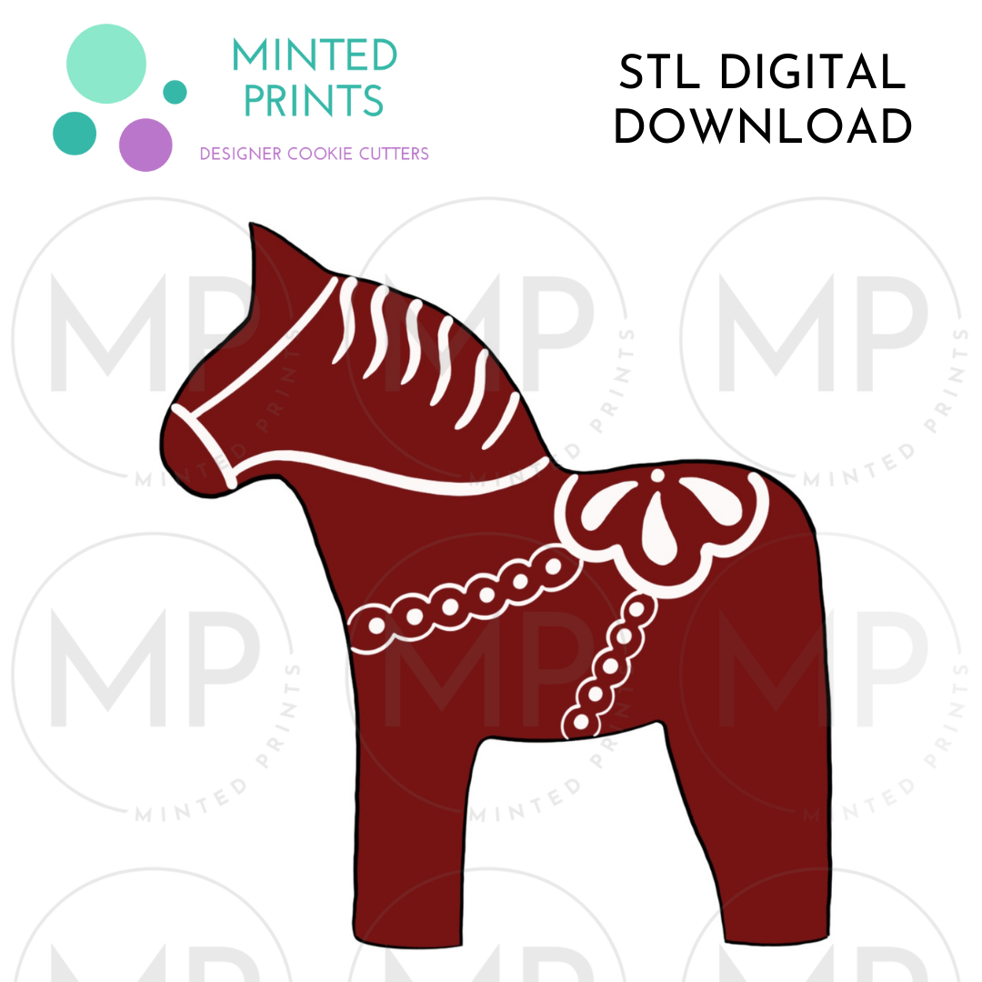 Dala Horse Cookie Cutter STL DIGITAL DOWNLOAD