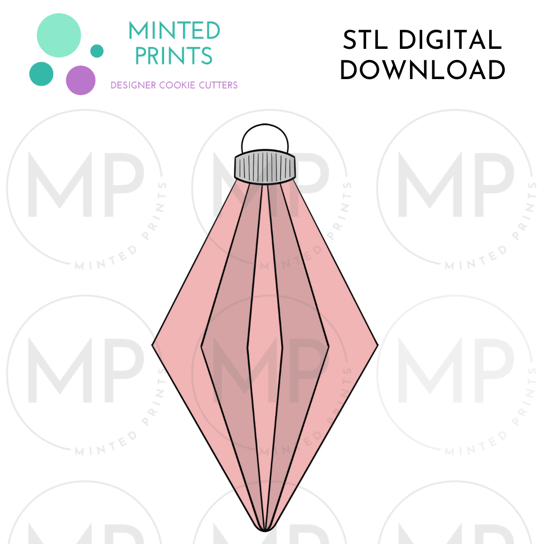 Diamond Ornament Cookie Cutter STL DIGITAL DOWNLOAD