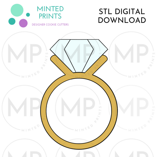 Diamond Ring Cookie Cutter STL DIGITAL DOWNLOAD