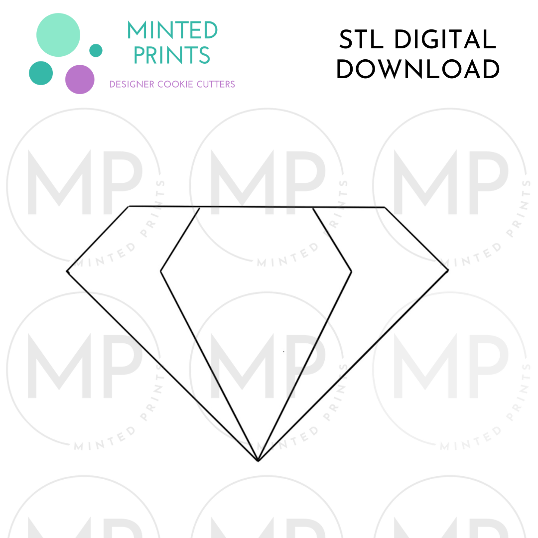 Diamond Cookie Cutter STL DIGITAL DOWNLOAD