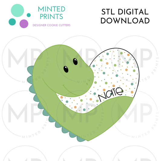 Dinosaur Heart Cookie Cutter STL DIGITAL DOWNLOAD