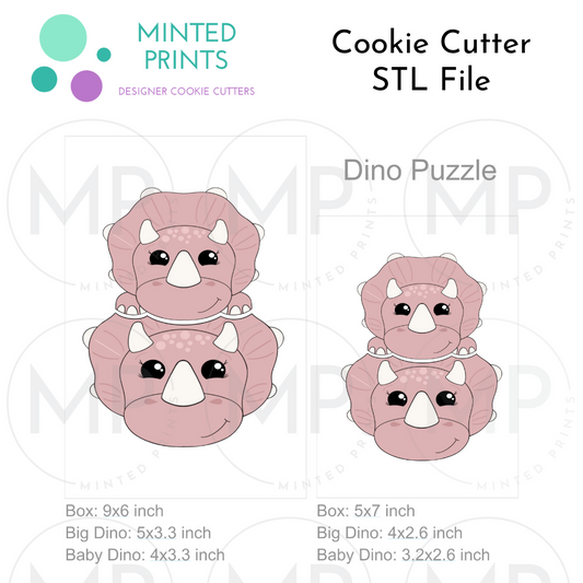 Dinosaur Stack Set of 2 Cookie Cutter STL DIGITAL FILES