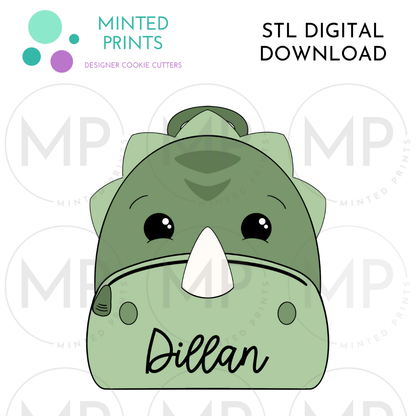 Dinosaur Backpack Cookie Cutter STL DIGITAL DOWNLOAD