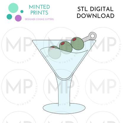 Dirty Martini Cookie Cutter STL DIGITAL DOWNLOAD