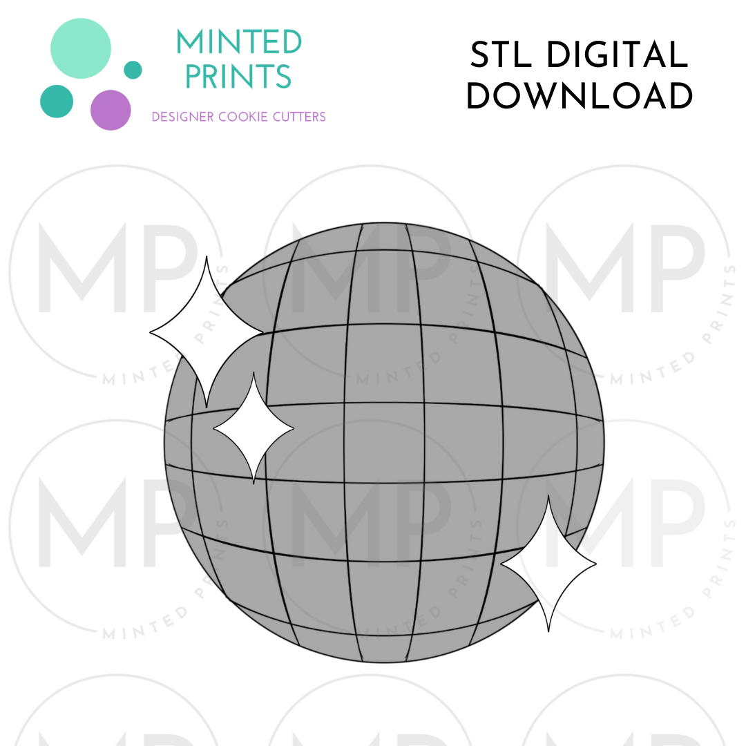 Disco Ball Cookie Cutter STL DIGITAL DOWNLOAD