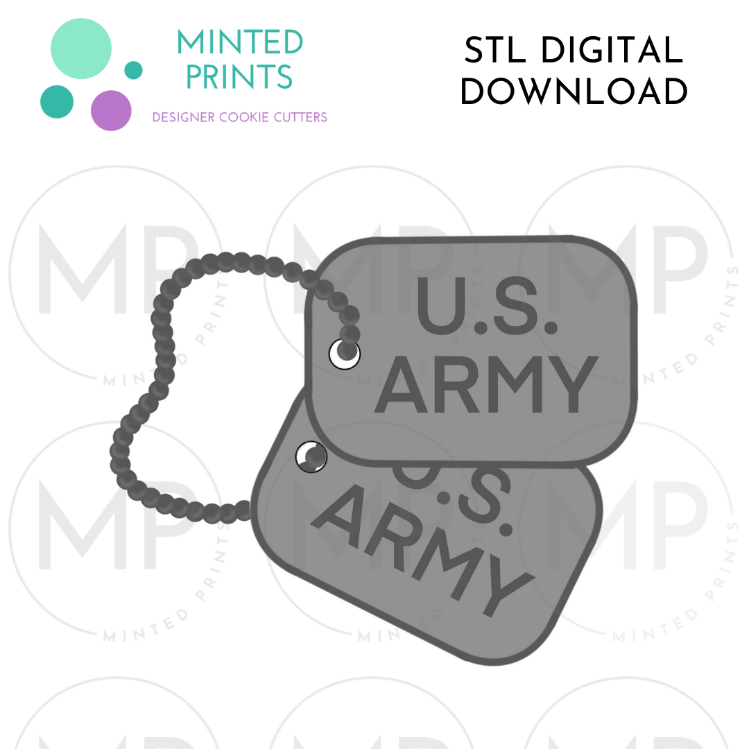 Army Set of 6 Cookie Cutter STL DIGITAL DOWNLOAD