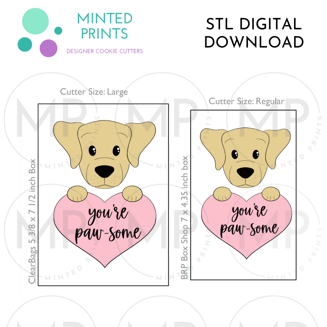 Dog Heart Set of 2 Cookie Cutter STL DIGITAL DOWNLOAD