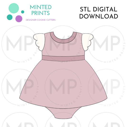 Dress Onesie Cookie Cutter STL DIGITAL DOWNLOAD