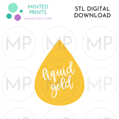 Droplet Cookie Cutter STL DIGITAL DOWNLOAD