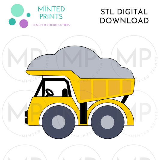 Dump Truck 2 Cookie Cutter STL DIGITAL DOWNLOAD