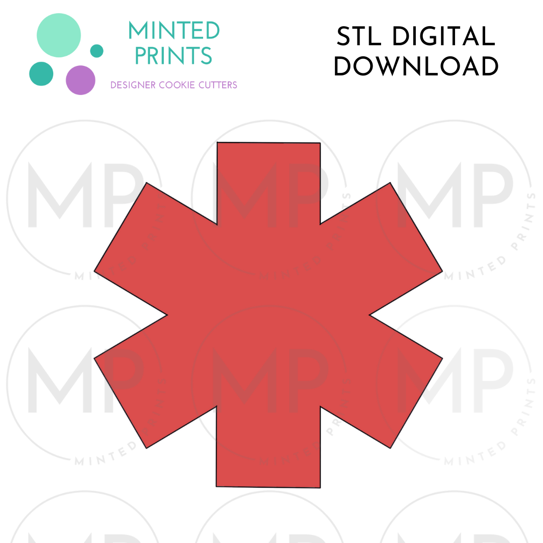 EMT Star of Life Cookie Cutter STL DIGITAL DOWNLOAD