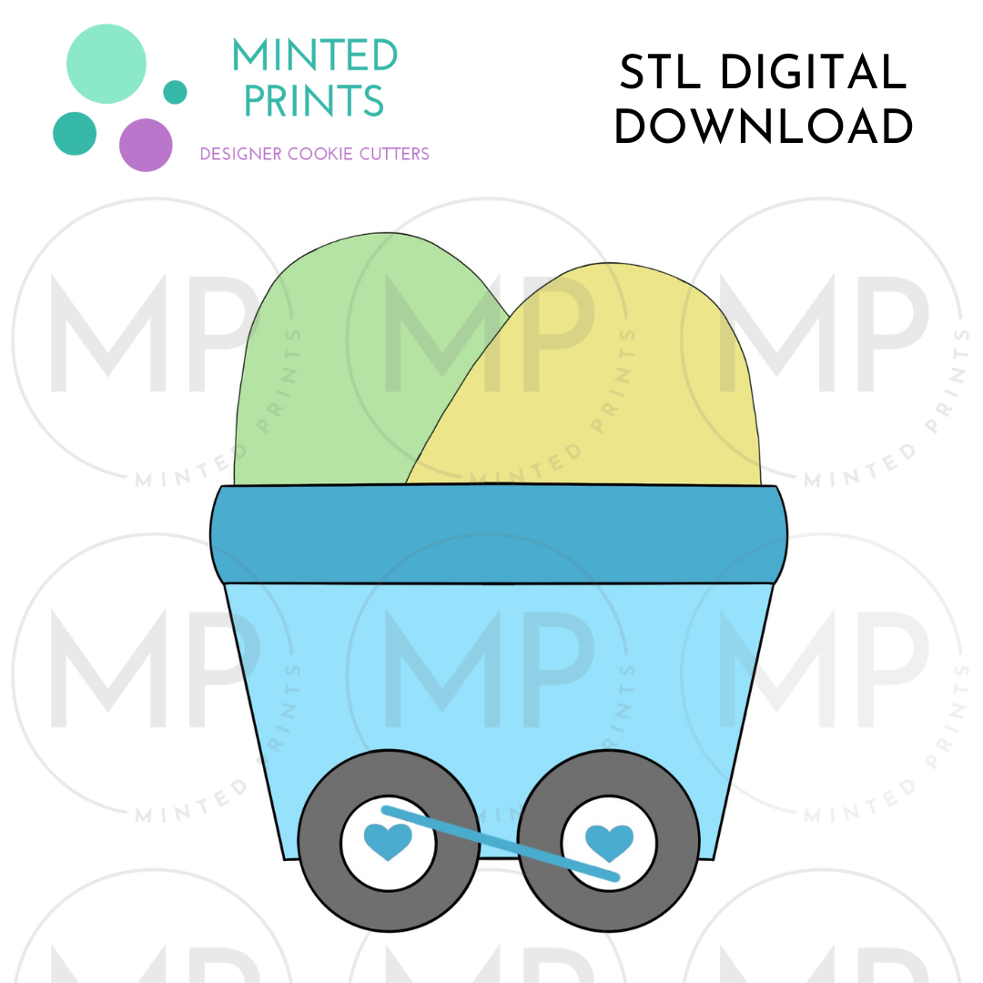 Eggs in Train Cart Cookie Cutter STL DIGITAL DOWNLOAD