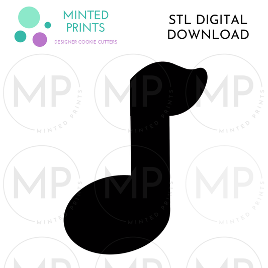 Eighth Note Music Note 2 Cookie Cutter STL DIGITAL DOWNLOAD