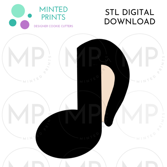 Eighth Note Music Note Cookie Cutter STL DIGITAL DOWNLOAD