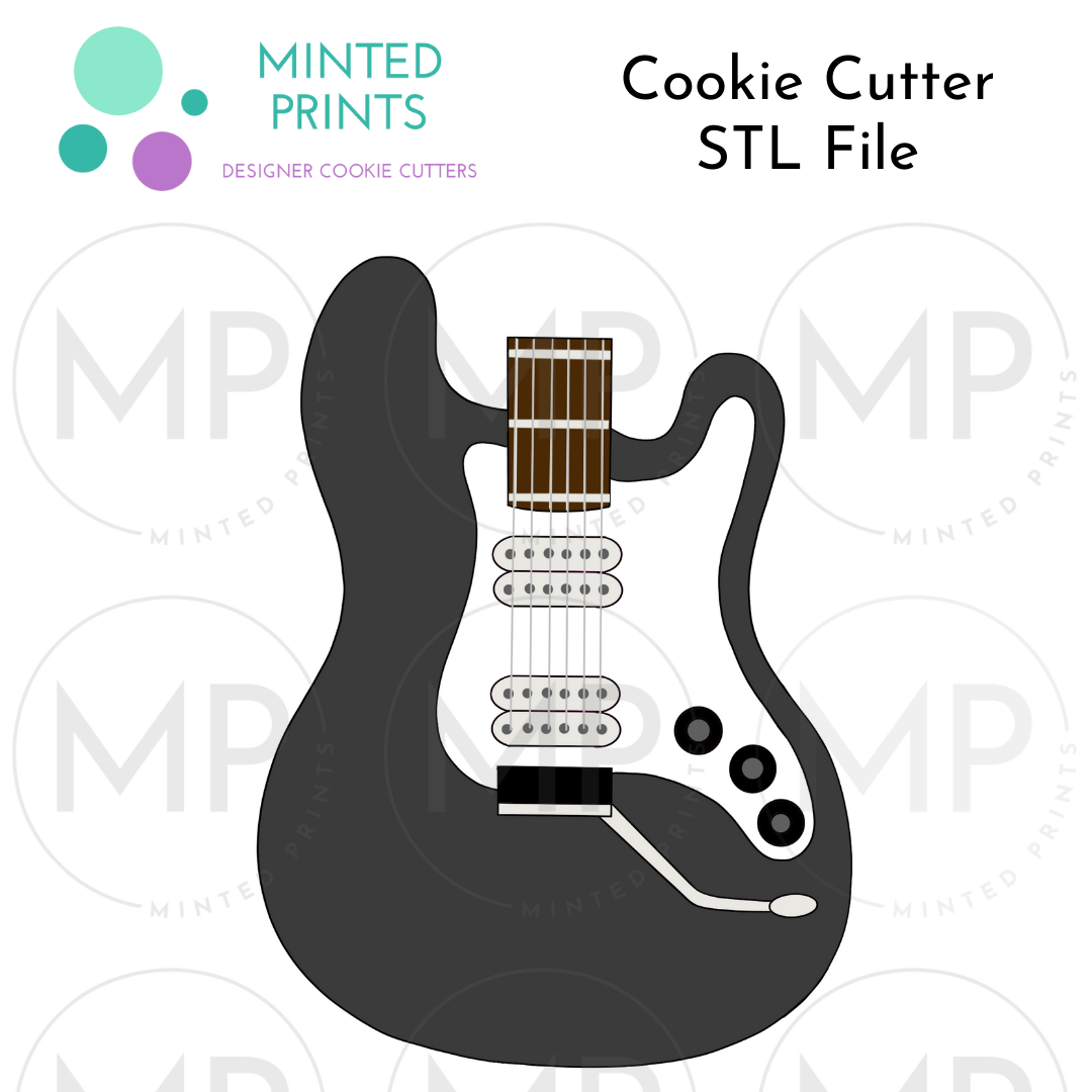 Electric Guitars Set of 3 Cookie Cutter STL DIGITAL FILES