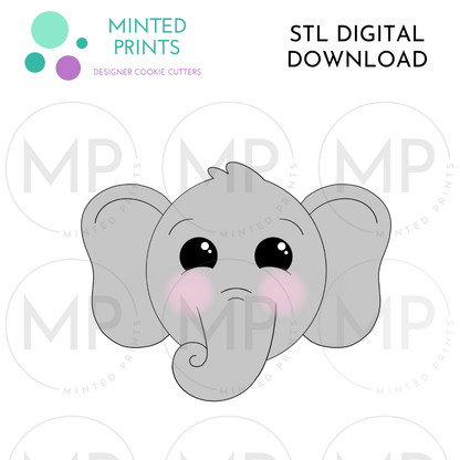 Elephant Face Cookie Cutter STL DIGITAL DOWNLOAD