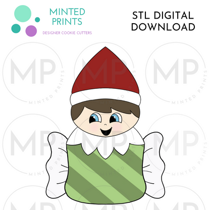 Elf Candy Plaque Cookie Cutter STL DIGITAL DOWNLOAD