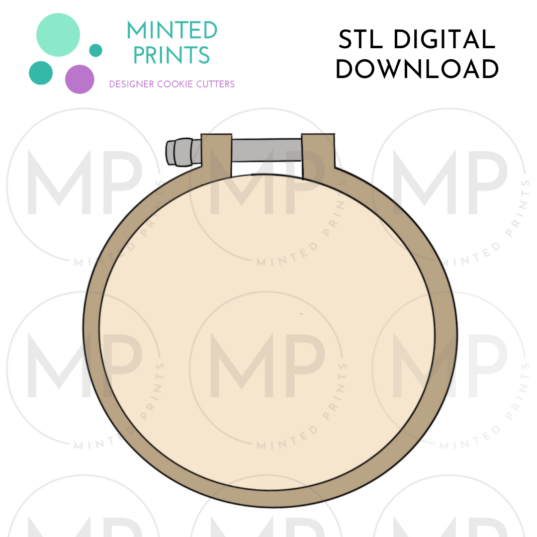 Embroidery Hoop Cookie Cutter STL DIGITAL DOWNLOAD