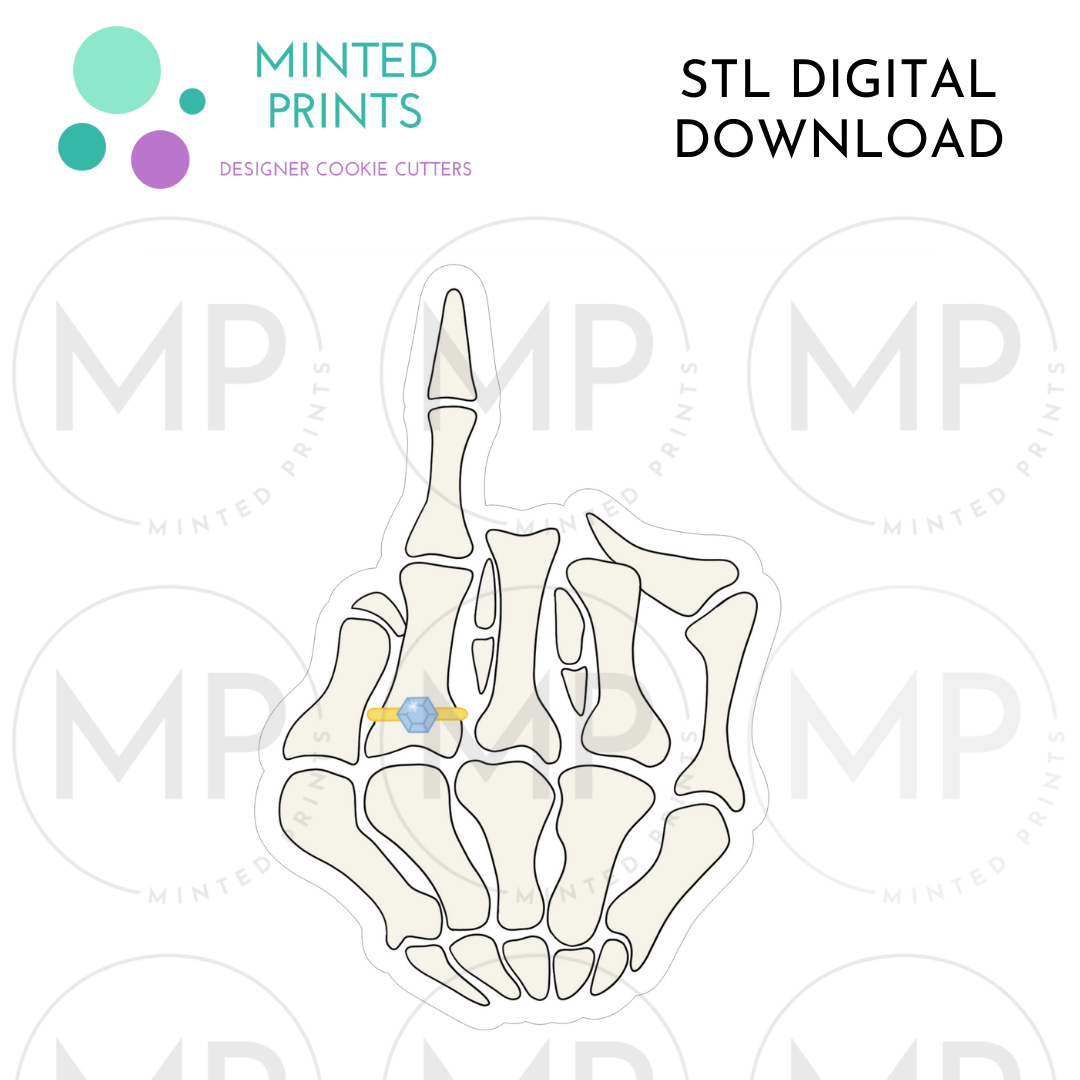 Engaged Skeleton Hand Cookie Cutter STL DIGITAL DOWNLOAD