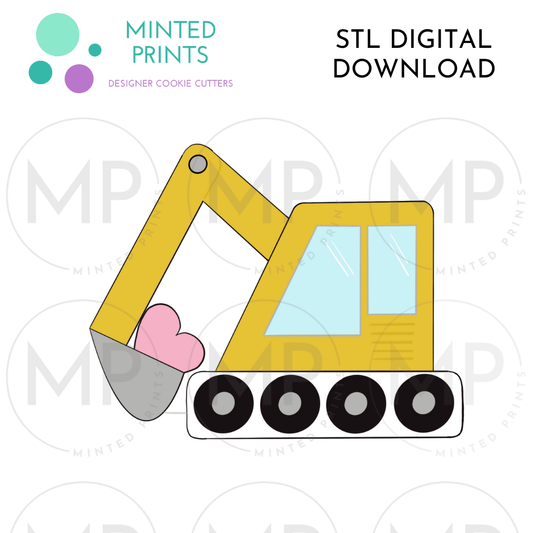 Excavator Cookie Cutter STL DIGITAL DOWNLOAD