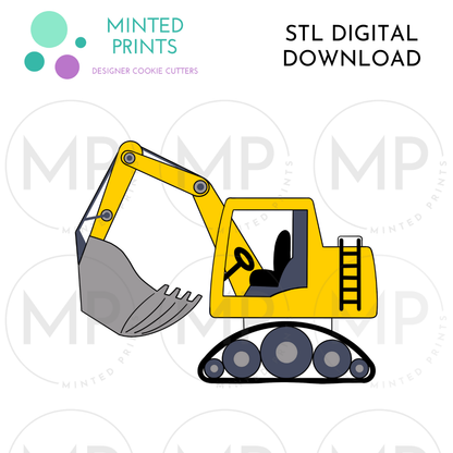 Excavator 2 Cookie Cutter STL DIGITAL DOWNLOAD