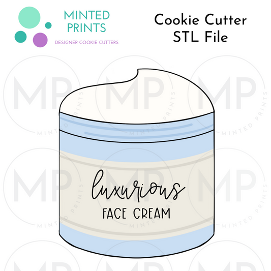 Face Cream Jar Cookie Cutter STL DIGITAL FILE