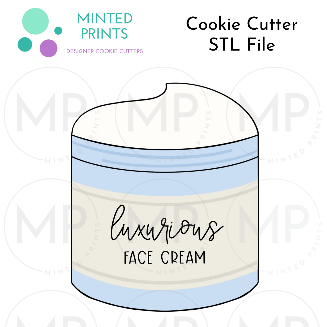 Face Cream Jar Cookie Cutter STL DIGITAL FILE