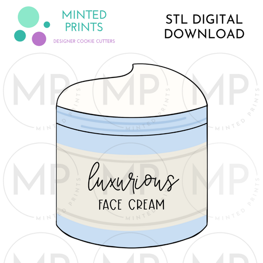 Face Cream Jar Cookie Cutter STL DIGITAL DOWNLOAD