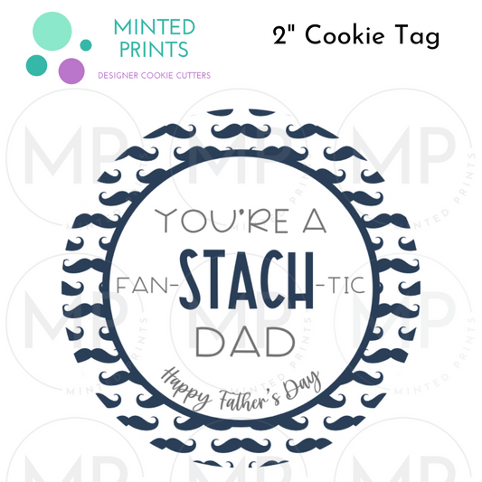 Fan-Stach-tic Dad 2" Cookie Tag with Toolbox Background