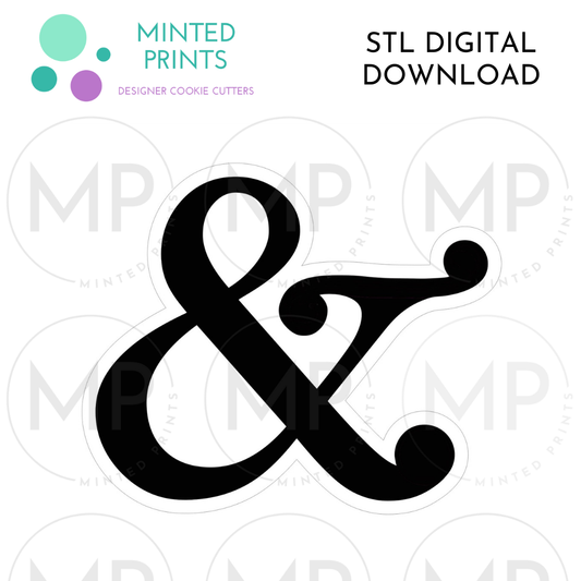 Fancy Ampersand Cookie Cutter STL DIGITAL DOWNLOAD