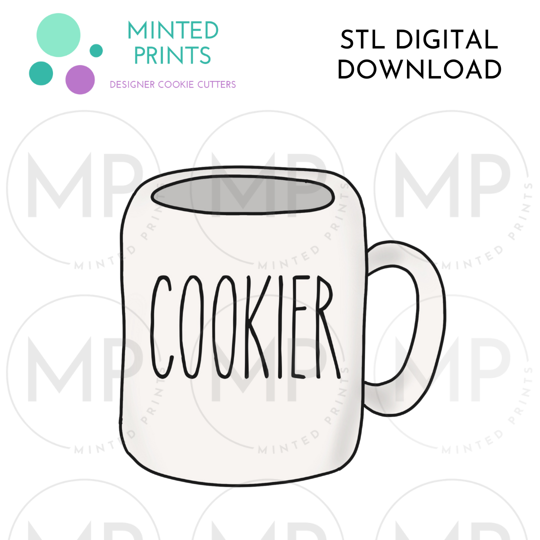 Farmhouse Mug Cookie Cutter STL DIGITAL DOWNLOAD