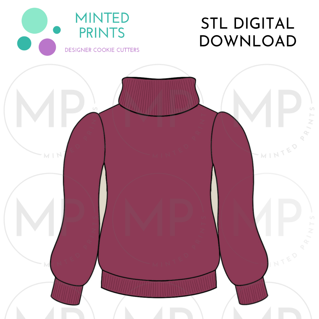 Fashion Sweater Cookie Cutter STL DIGITAL DOWNLOAD